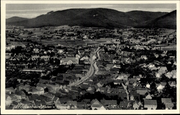 Postcard Friesenheim in Ortenaukreis, aerial photograph