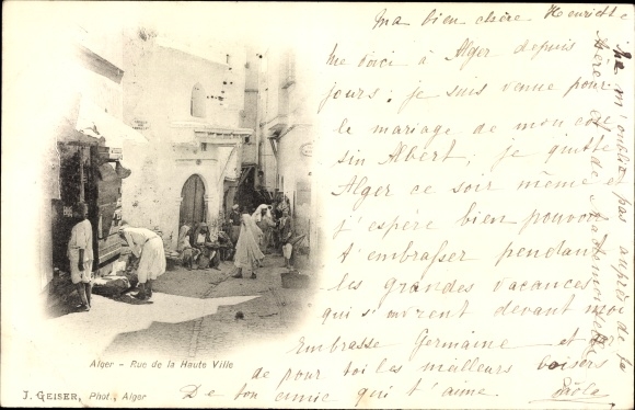 Ak Algiers Alger Algerije, Rue de la Haute Ville, straatbeeld