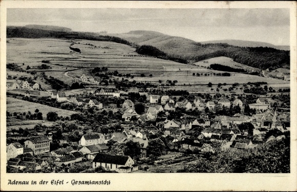 Postcard Adenau in the Eifel, Adenau in the Eifel, general view, landscape, houses, hills