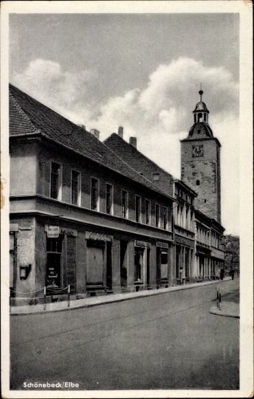 PC Schönebeck an der Elbe, part of the street, tower