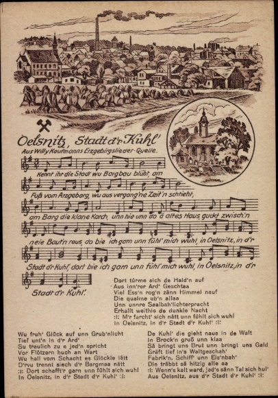 Lied Ak Oelsnitz Erzgebirge, Stadt d'r Kuhl' von Willy Kaufmann