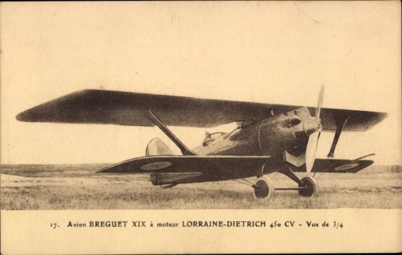 CPA Avion Breguet XIX, powered by Lorraine-Dietrich