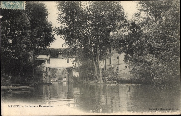 Postcard Mantes Yvelines, The Seine at Dennemont