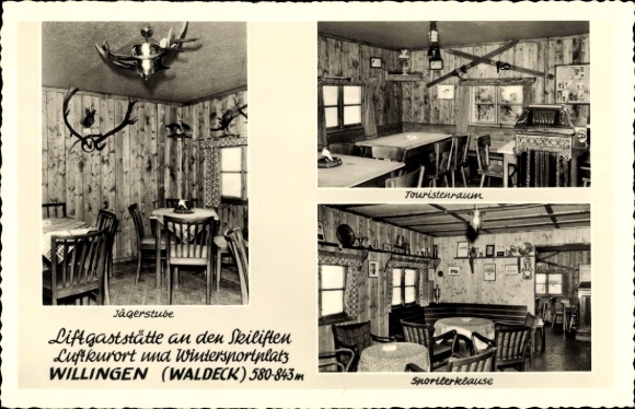 Ak Willingen Waldeck, Liftgaststätte an den Skiliften, Jägerstube, Touristenraum, Sportlerklause