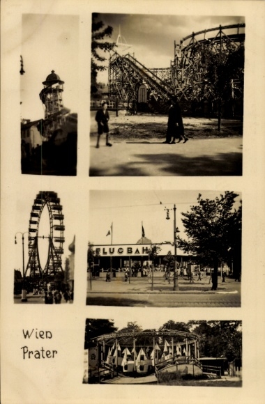 Ak Wien 2 Leopoldstadt Österreich, Bilder vom Prater, Riesenrad, Achterbahn, Vergnügungspark