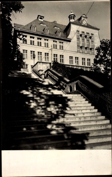 Postcard Radeberg in the Bautzen district of Saxony, Humboldt Oberschule, 60 years of existence in 1959