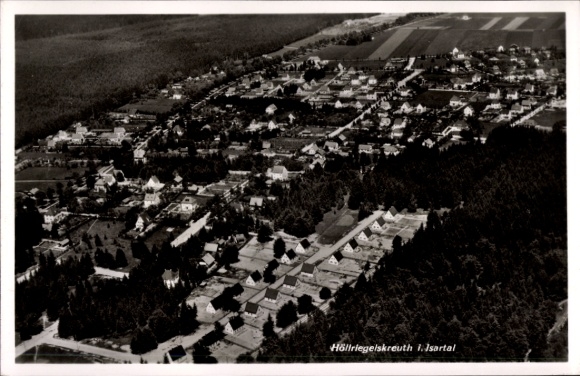 Ak Höllriegelskreuth Pullach Oberbayern, Fliegeraufnahme