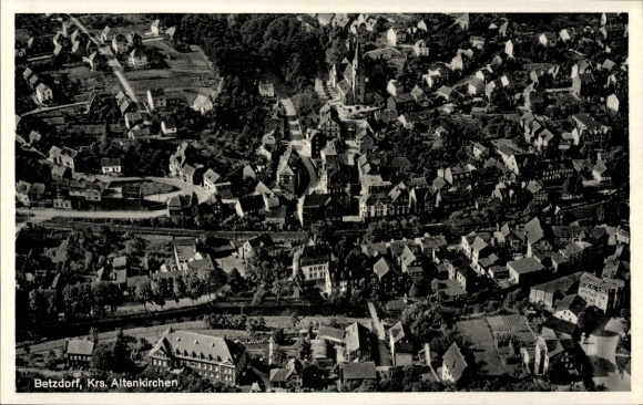 Postcard Betzdorf on the Sieg, aerial photograph