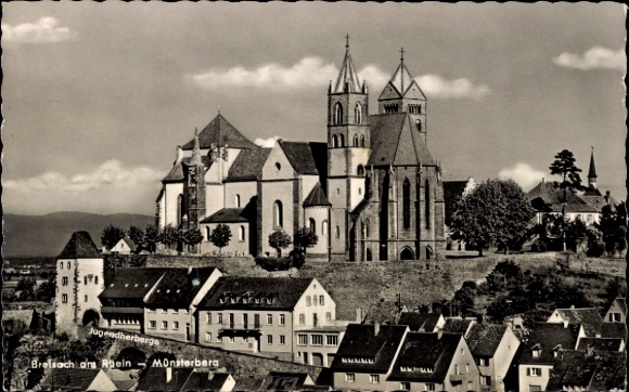 Postcard Breisach am Oberrhein, Münsterberg, church, houses