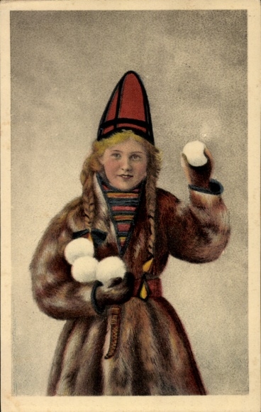 Postcard Girl in Norwegian Costume, portrait