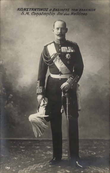 Postcard SM Constantin, Roi des Hellenes