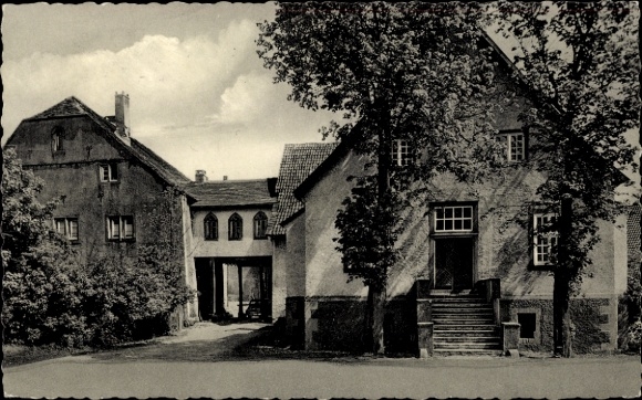 Postcard Peckelsheim Willebadessen Westphalia, castle, entrance