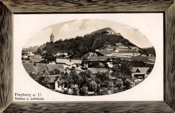 Ak Freyburg an der Unstrut, Freyburg a. U., Schloss u. Jahnhaus, Panoramaansicht