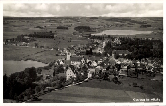 Postcard Kißlegg in Allgäu, aerial photograph
