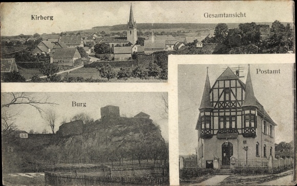 PC Kirberg Hünfelden im Taunus Hessen, post office, castle, total view