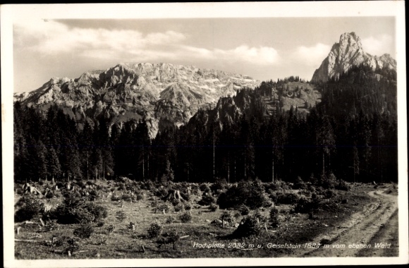 Postcard Hohenaltheim in the Allgäu, high mountain landscape, Geiselstein
