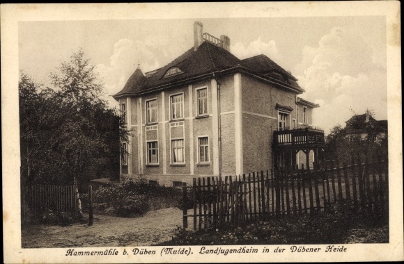 Postcard Bad Düben an der Mulde Sachsen, Landjugendheim Hammermühle, garden