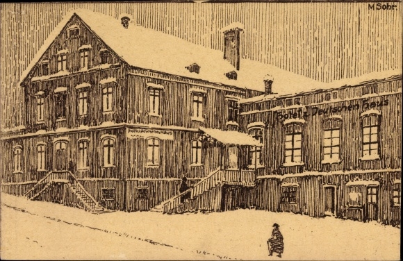 Artist PC Sohr, M., Grünhainichen in Saxony, Hotel Deutsches Haus, owner Arthur Lötzsch
