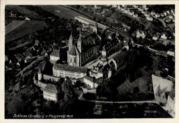 Postcard Comburg Schwäbisch Hall in Württemberg, aerial photograph