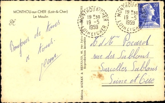 Postcard Monthou sur Cher Loir-et-Cher, Le Moulin
