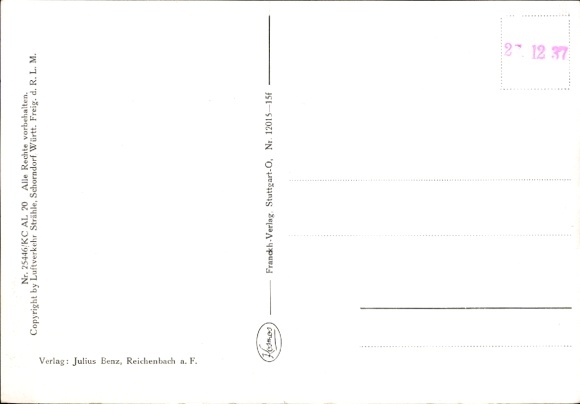 Postcard Reichenbach an der Fils Württemberg, aerial photograph