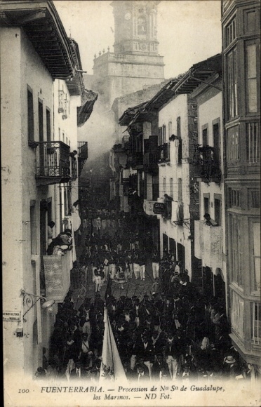 Postcard Fuenterrabia Basque Country, Procession de Na Sa de Guadalupe, los Marinos