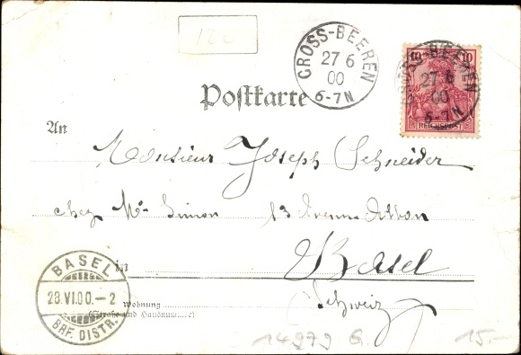 PC Großbeeren Brandenburg, partial views, war memorial, Gensert&#39;s tavern and garden, church