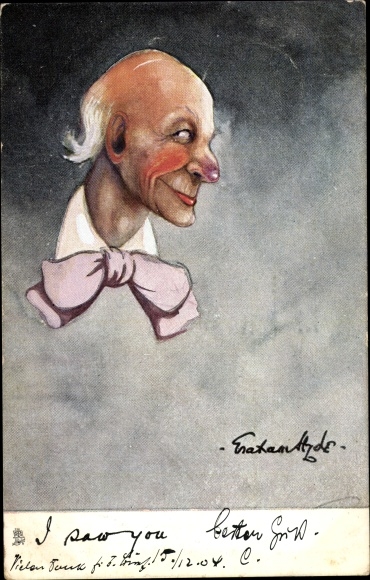 Artist Postcard I saw you, cartoon
