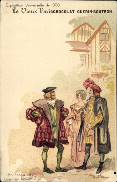 Artysta lito Robida, A., Exposition Universelle de 1900, Bourgeois du Quartier Moyen Age