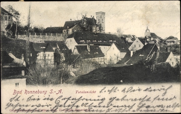 KP Ronneburg, widok na miasto, wieża, domy