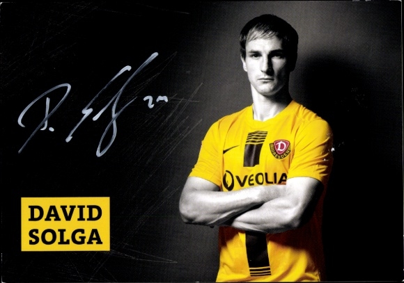 Autogrammkarte Fußballer David Solga, SG Dynamo Dresden, Autogramm