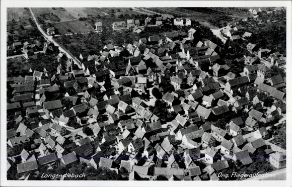 Postcard Langendiebach Erlensee in Hesse, aerial photograph