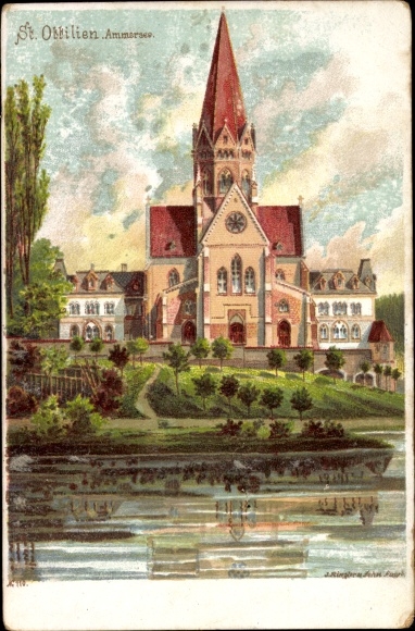 Artist Chromo-Litho Eresing in Upper Bavaria, Sankt Ottilien Archabbey