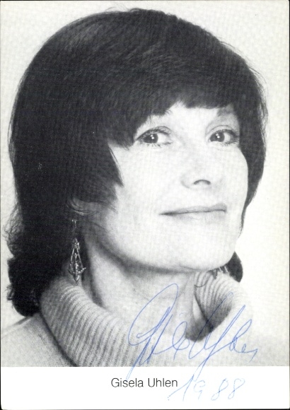 Postcard actress Gisela Uhlen, portrait, autograph
