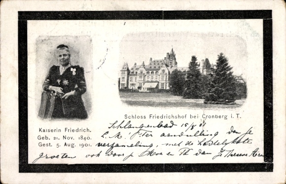 Ak Kronberg im Taunus, Schloss Friedrichshof, Kaiserin Friedrich