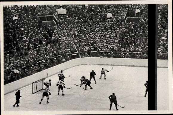 Collection picture Olympia 1936, ice hockey game USA Germany