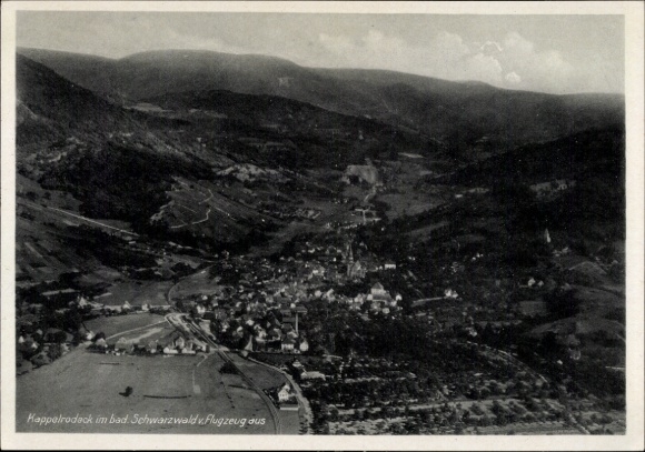 Postcard Kappelrodeck in the Black Forest, aerial photograph