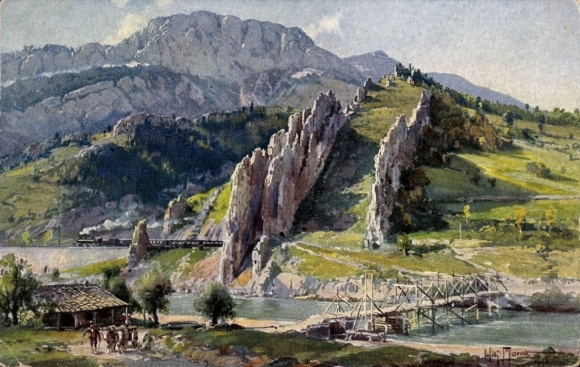 Artist Postcard Moralt, Willy, Bulgaria, Exit of the Isker Valley, General Field Marshal von Mackensen