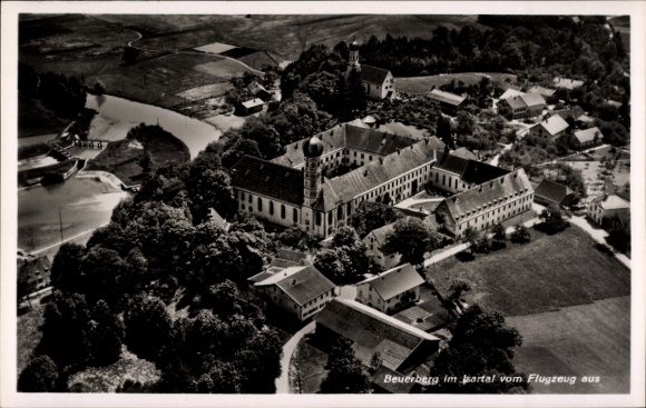 Postcard Beuerberg Eurasburg in Upper Bavaria, aerial photograph