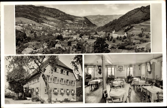 Postcard Altsimonswald Simonswald in the Black Forest, Panorama, Gasthof Pension zum Ochsen