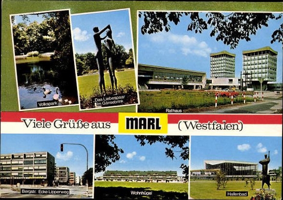 11 alte Ak Marl in Westfalen, diverse Ansichten