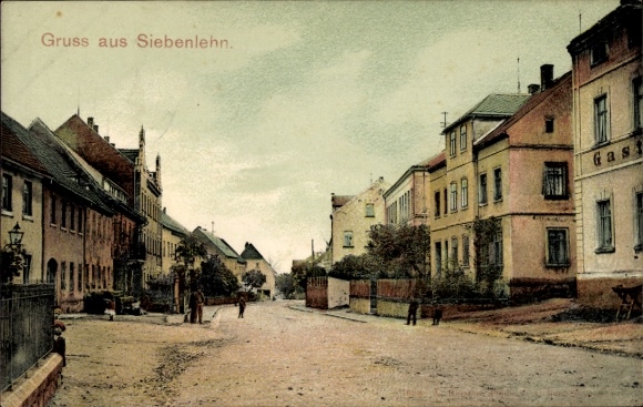 Ak Siebenlehn Großschirma in Sachsen, Straße, Häuser