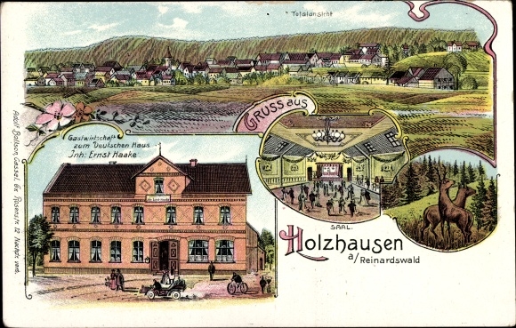 Postcard Holzhausen am Reinhardswald Immenhausen in Hesse, inn for the German House