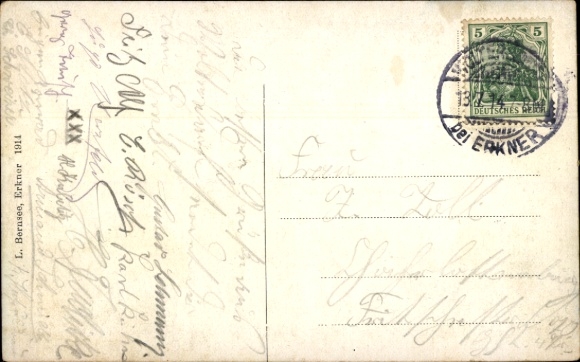 Postcard Löcknitz in Vorpommern, partial view
