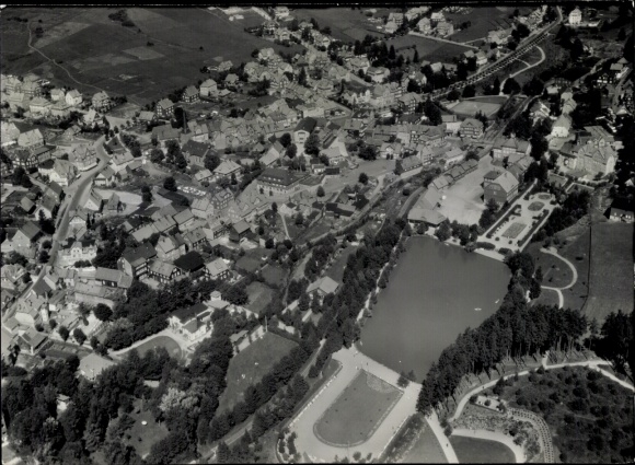 Postcard Braunlage in the Upper Harz, aerial photograph