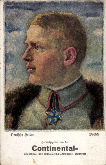 Ak Jagdflieger Oswald Boelcke, Portrait, Deutsche Helden, Reklame, Continental