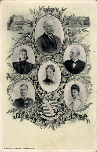 Wappen Ak Altenburger Fürstenhaus, Herzog Ernst, Prinz Moritz, Therese, Sachsen Altenburg