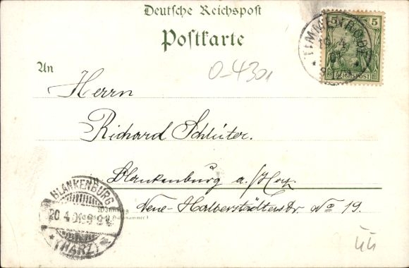 Chromo-Litho Timmenrode Blankenburg am Harz, general view, manor, park
