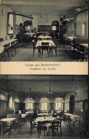 Postcard Niederzwönitz Zwönitz in the Ore Mountains Saxony, Gasthof zur Linde, interior view