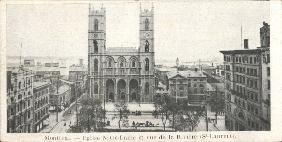 Postcard Montreal Québec Canada, Eglise Notre-Dame, view of the river,